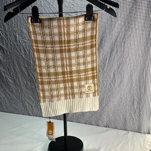 Timberland Cream and Tan Plaid Scarf
